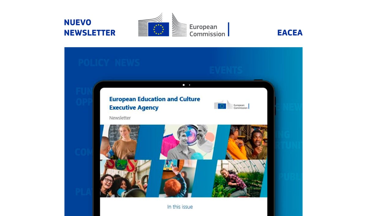 OficinaMEDIAEs's tweet photo. La #EACEA - Agencia Ejecutiva Europea de Educación y Cultura de la @ComisionEuropea y de la que depende #MEDIA 🇪🇺 presenta el primer número de su newsletter oficial.
Ver aquí > https://t.co/8GWsEnOvDJ https://t.co/s98DgVa38x