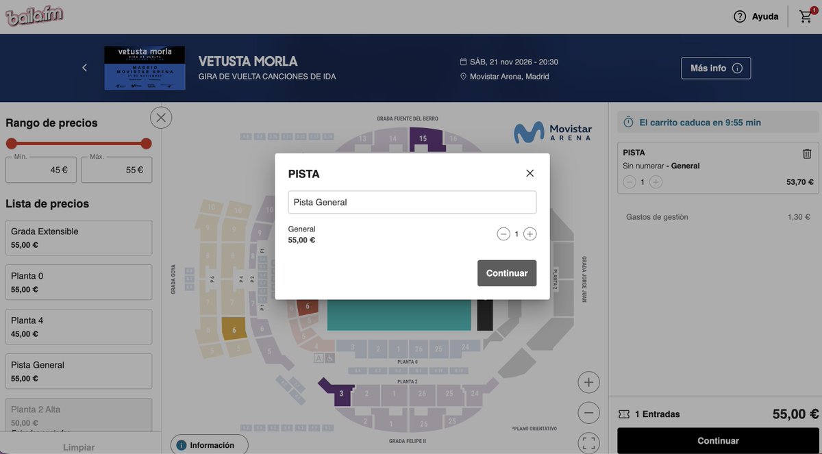 jcabmar's tweet photo. @vetustamorla He comprado y pagado la entrada, error después y me he quedado sin ella. Hay alguna forma de que podamos solucionarlo? https://t.co/uYYajACmCR