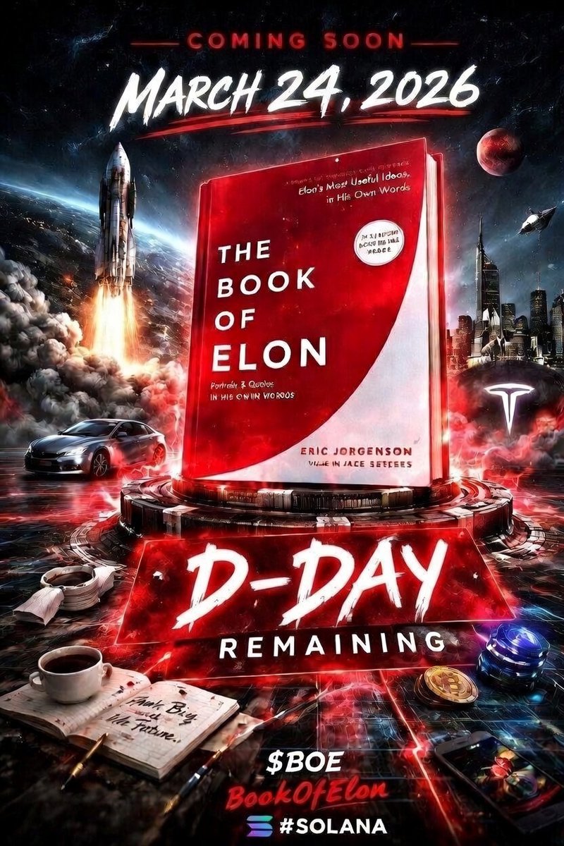 0xkhlassic's tweet photo. GM CT.

Just a quick one on $BOE
635Woffz7WGneyH1VzDrBKsw2VavMAZ1iuX6AcqSpump
Today is D-Day for the release of The Book of Elon curated by @EricJorgenson.

Like I’ve been saying all week, there’s a community-driven token for this narrative. But since the start of the month, grifters have been moving mad.

Different CAs claiming to be the OG.
Some even saying they deployed “2 years ago” just to sound legit.

Meanwhile, the cover they’re using for branding was only revealed late last year. That alone should tell you what’s going on.
Check: https://t.co/qVK7xWpxB3

Most of these guys are simply editing metadata on random coins to fit the narrative and ride the hype.

Now a lot of people are confused, and that’s exactly what these guys want.

So if you’re looking at any $BOE play, just be guided. Verify properly. Don’t get caught up.

The first $BOE remains:
635Woffz7WGneyH1VzDrBKsw2VavMAZ1iuX6AcqSpump

Sitting around $33K MC after over 100% retrace.

Whether you load or not is on you.
Stay sharp.