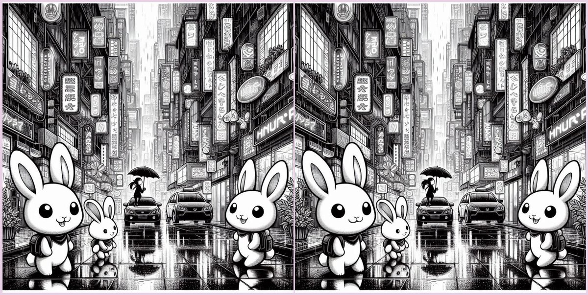 0Babilu0's tweet image. Find the 3 differences 🧐, #gmega    A whole ecosystem of the future to discover on @megaeth 🐰
