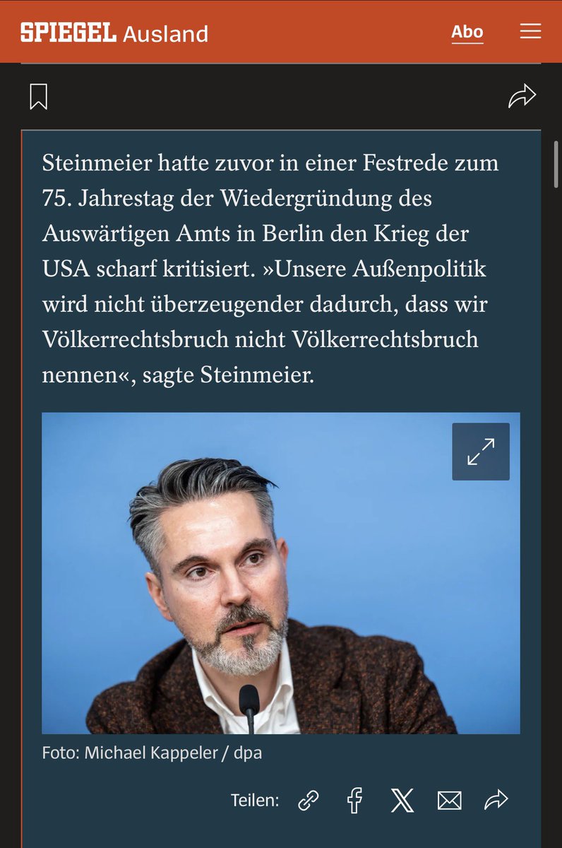 <a href="/BSWbund/">BSW Bund</a> drängt auf Nutzungsverbot für die US-Basen in Deutschland

Bundespräsident Frank-Walter Steinmeier hat den Irankrieg als »völkerrechtswidrig« bezeichnet, nun fordert BSW-Chef Fabio De Masi eine Reaktion der Bundesregierung ein. »Wie Spanien sollte Merz die Cojones haben,