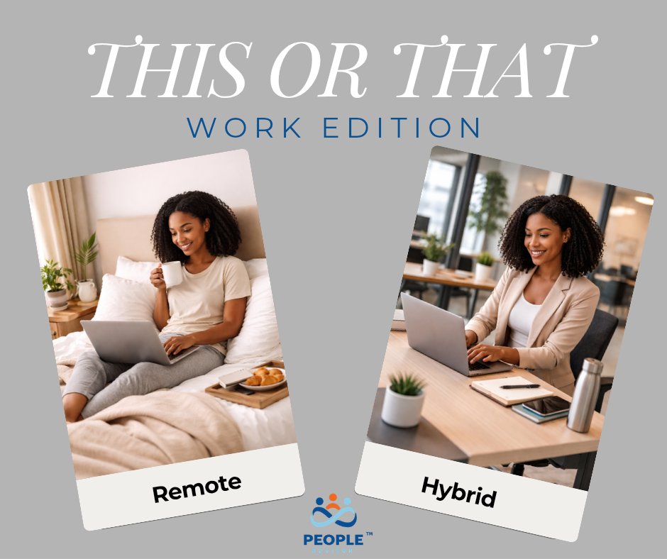 PeopleAdvisorNg's tweet photo. We are curious… what actually works for you? 👀

Some days, working from home just hits different.
Other days, you need that office structure to stay focused.

So tell us 👇🏽
Are you Team Remote or Team Hybrid?

#Remotework #Hybridwork   #smallbusinessowners #hrconsultants https://t.co/3gB4odvHhB