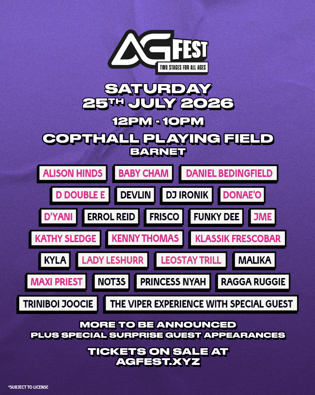 ClashMagazine's tweet photo. DJ AG is hosting his own one-day festival in Barnet this summer - the line-up is *packed*

Here's how you can grab a ticket - 

https://t.co/KNqELh4sJu https://t.co/ghBNUGJ4ND