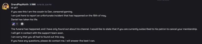 Censored Gaming apparently died and this is how I find out :/