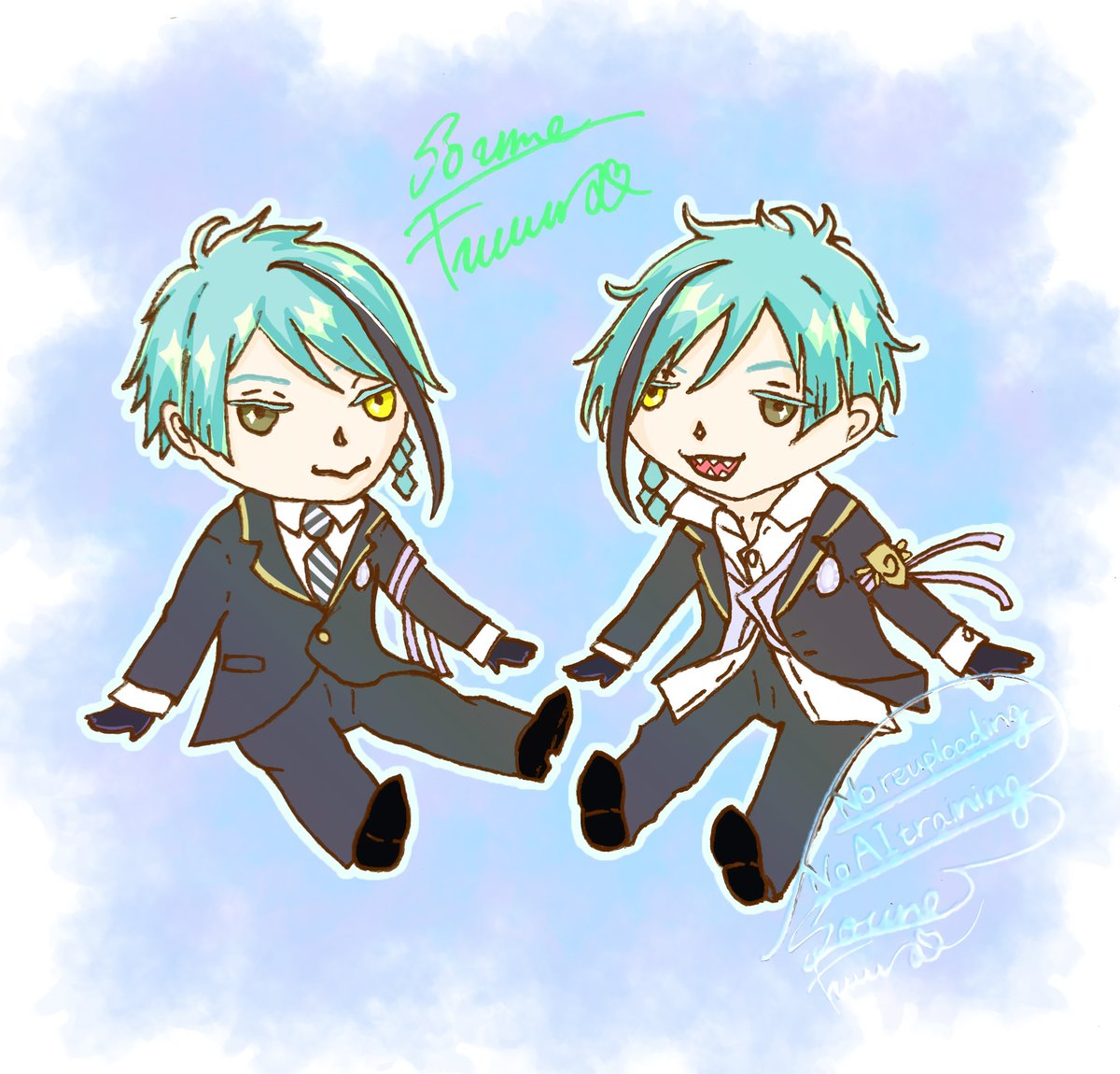 ずっーーと放置してたリーチ兄弟雑に色塗った！！
#twst