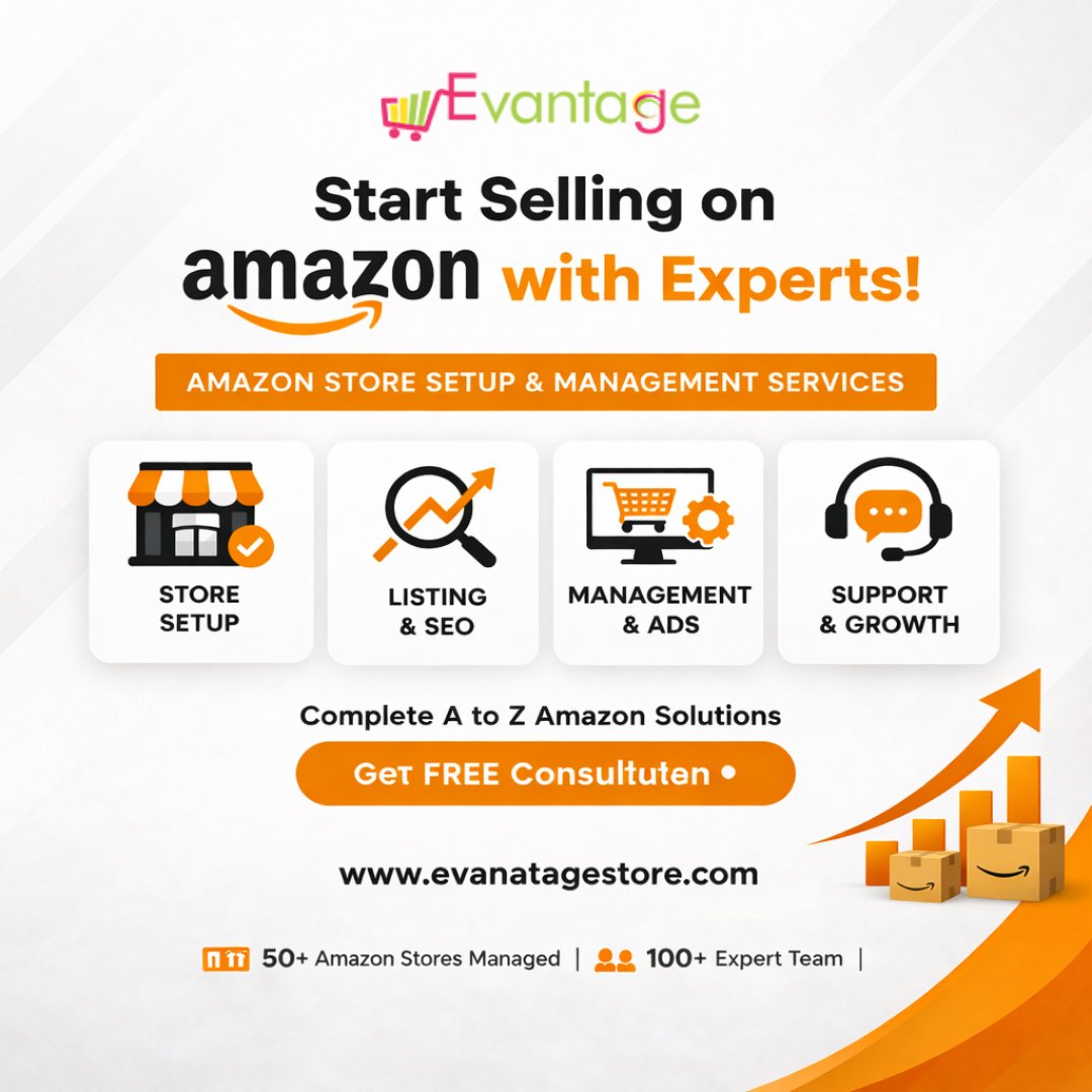 evantagestore's tweet image. We help you set up, manage &amp;amp; grow your Amazon business:
✔️ Store Setup
✔️ Listing Optimization
✔️ Ads &amp;amp; Growth
✔️ Complete Management
🎯 Get your FREE consultation today
🌐 evantagestore.com

#AmazonBusiness #StartSellingOnline #EcommerceGrowth #AmazonSeller #BusinessGrowth