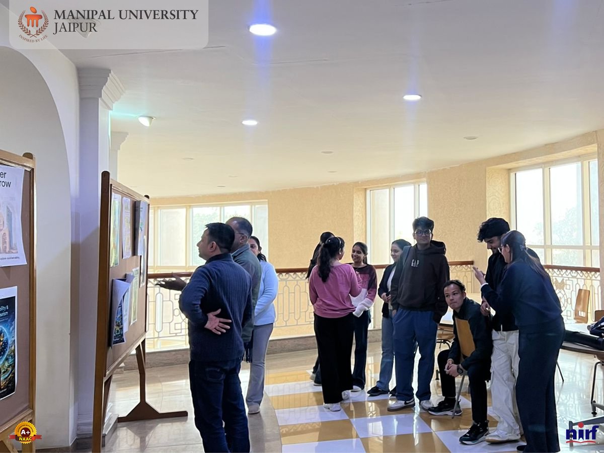 MUJ_Arch's tweet photo. National Tourism Day at SA&amp;D MUJ 🌍
Poster Making Competition on “Sustainable &amp; Digital Tourism” showcased AI-powered creativity, cultural narratives &amp; innovation.
Empowering future designers through heritage + tech.
#NationalTourismDay #AIinDesign #SDG11 https://t.co/fsiE7xuoph