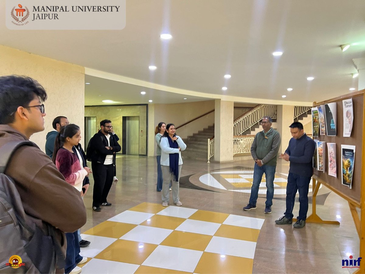 MUJ_Arch's tweet photo. National Tourism Day at SA&amp;D MUJ 🌍
Poster Making Competition on “Sustainable &amp; Digital Tourism” showcased AI-powered creativity, cultural narratives &amp; innovation.
Empowering future designers through heritage + tech.
#NationalTourismDay #AIinDesign #SDG11 https://t.co/fsiE7xuoph