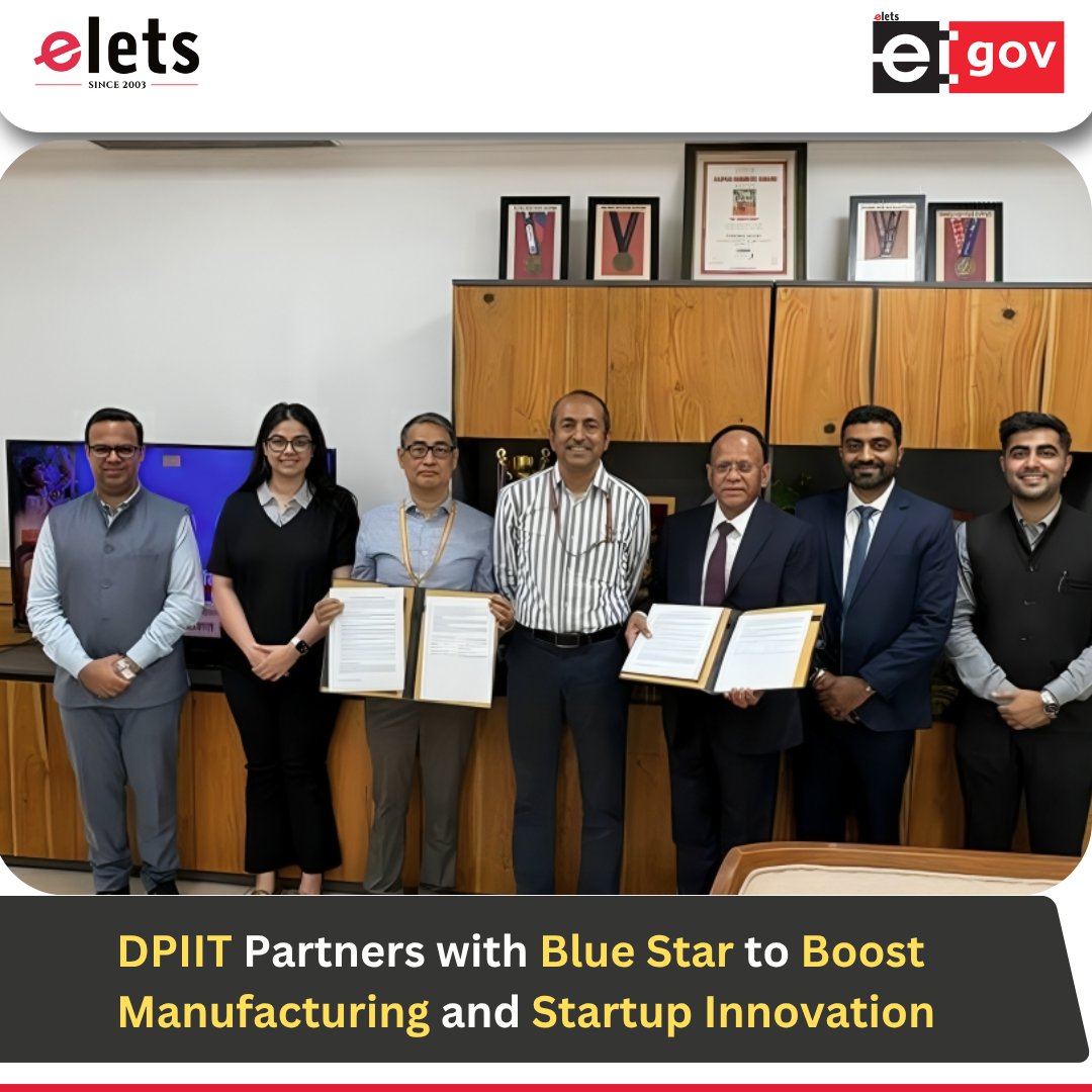 egovonline's tweet image. In a move aimed at strengthening India’s innovation and manufacturing ecosystem, the @DPIITGoI has signed a Memorandum of Understanding (MoU) with @BlueStarLtd.

Read more: tinyurl.com/42ukrpa5

#DPIIT #StartupIndia #Manufacturing #Innovation #AtmanirbharBharat