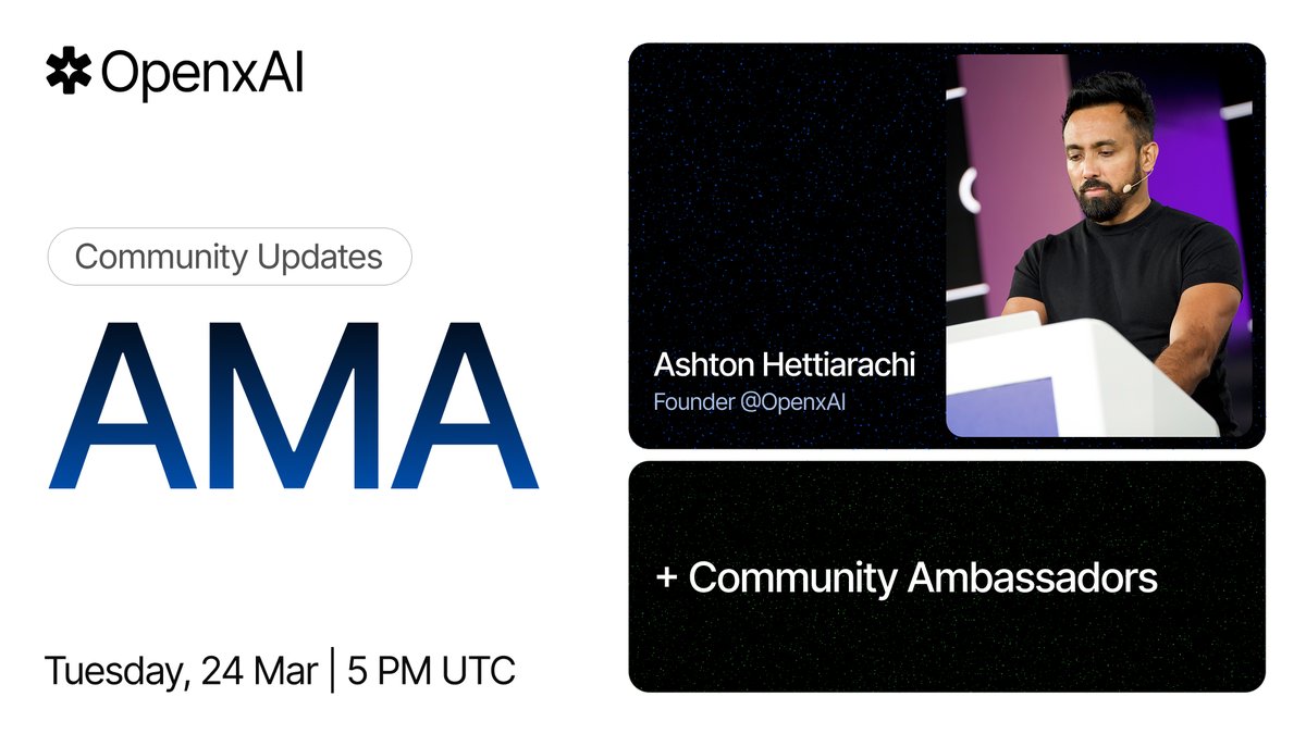 Weekly AMA | Today at 5PM UTC

Get the latest network updates and ask the team anything. We’re live in the Space to dive into this week’s technical progress and answer your questions.

🔗 Join: x.com/i/spaces/1yJAP…