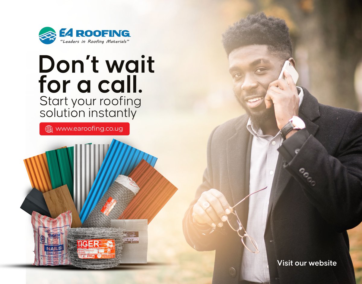 EaRoofing's tweet image. Your roofing solution is just a click away. Skip the calls, go straight to results. Order for your cnstruction materials through our website at: earoofing.co.ug
#EARoofing #RoofingSolutions #DigitalConstruction #BuildSmart