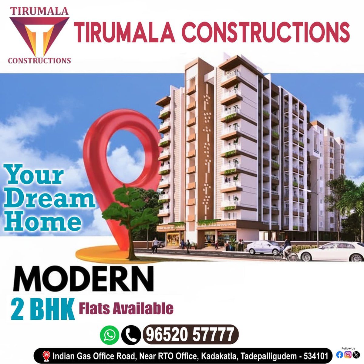 TirumalaConstrt's tweet image. 🔷Your Dream Home Starts Here 🏡
🔷Looking for the perfect place to call home?
✨Step into modern living with spacious 2 BHK flats designed for comfort &amp;amp; style.
✅At Tirumala Constructions
📞 96520 57777

#TirumalaConstructions #2BHKFlats #PrimeLocation #TPGudem #dreamhomes