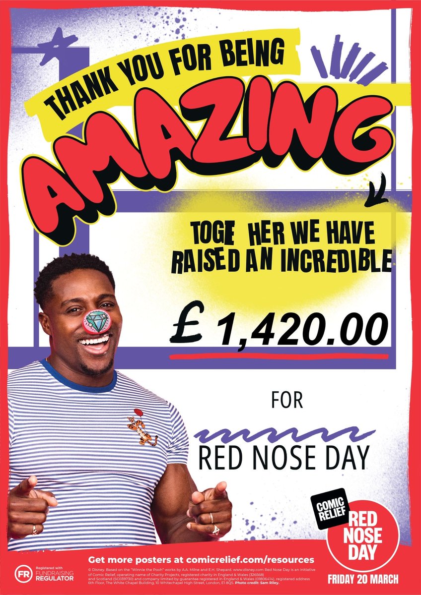 EtonburyAcademy's tweet image. Thank you to our incredible school community for your overwhelming support of Red Nose Day! With your generosity, we raised an impressive £1420 for Comic Relief. Together, we are making a difference! 🙏 #ThankYou #RedNoseDay #ComicRelief #ETA