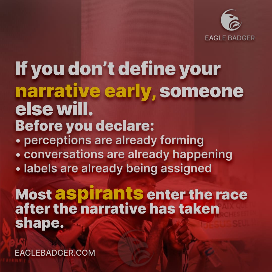Eagle_BadgerNG's tweet photo. Own your story before the world writes it for you.

In a space where conversations are already happening and perceptions are forming, showing up late means playing catch-up. Real power is in shaping the narrative early intentionally, boldly, and authentically.

If you’re serious about impact, don’t just join the conversation lead it.

#OwnYourNarrative #YouthLeadership #ShapeTheFuture #BeIntentional