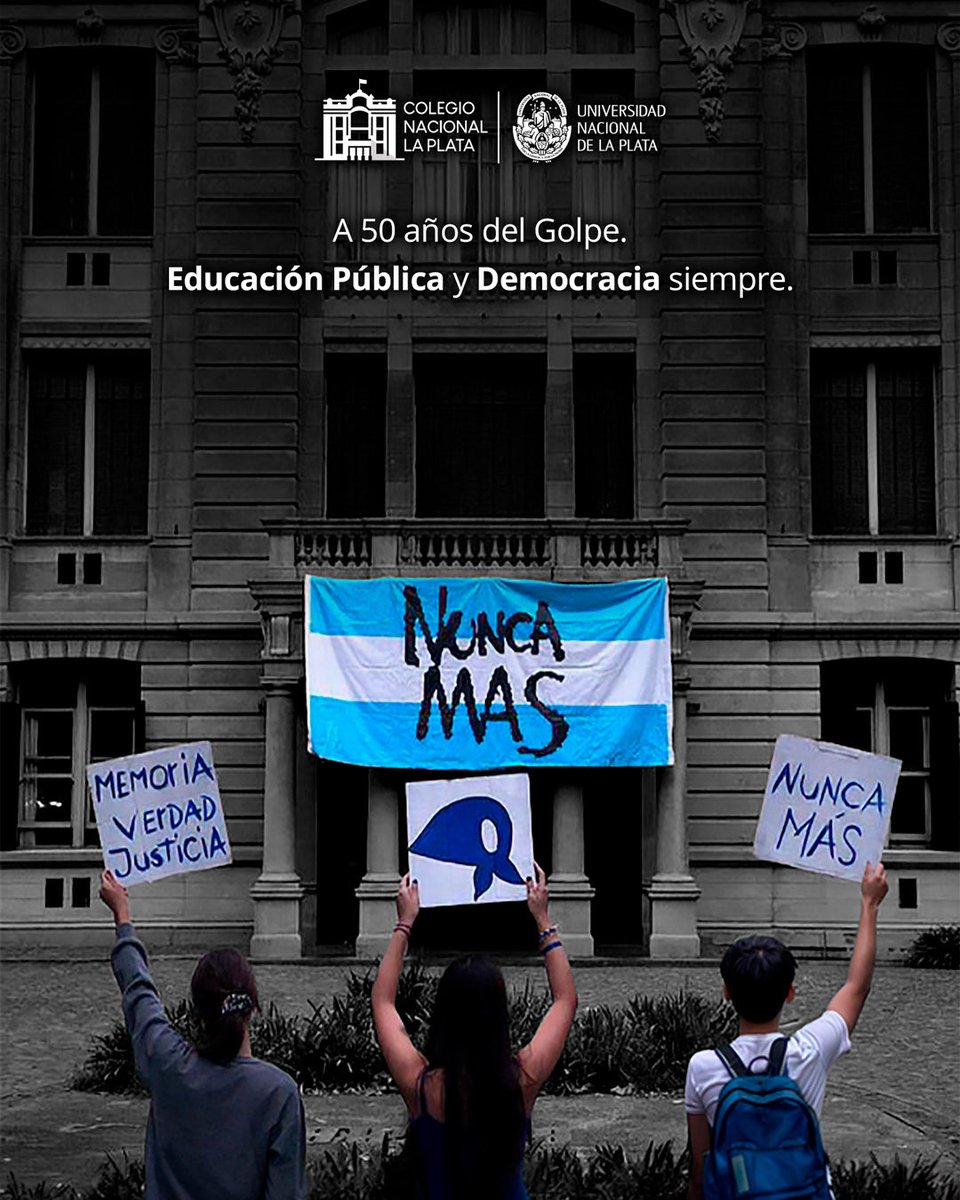 cnlp_unlp's tweet photo. #24M • A 50 años del Golpe. Educación Pública y Democracia siempre. https://t.co/33K9sN0ldw
