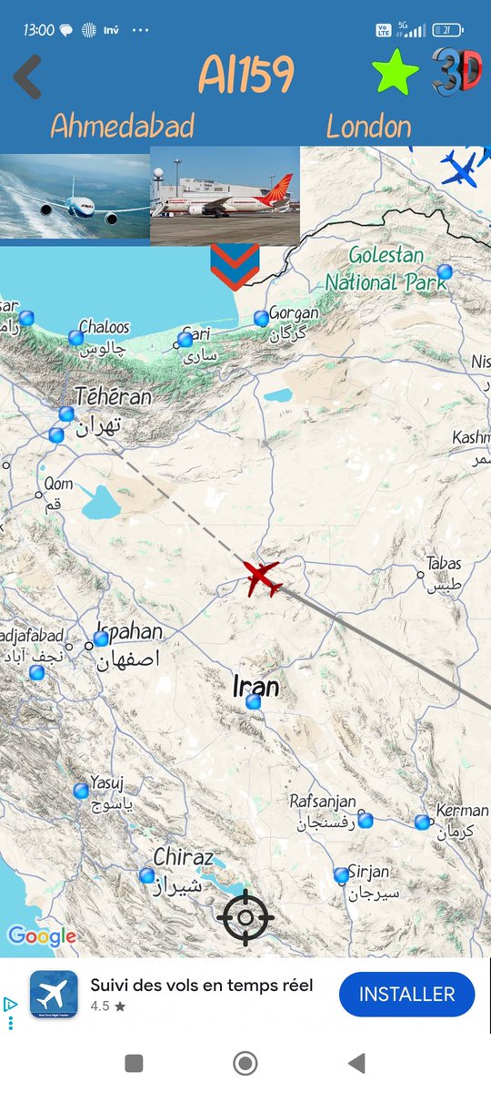 jmf5931's tweet photo. Que fait cet avion de ligne indien au dessus du territoire iranien ? https://t.co/PmxmoOGAXm