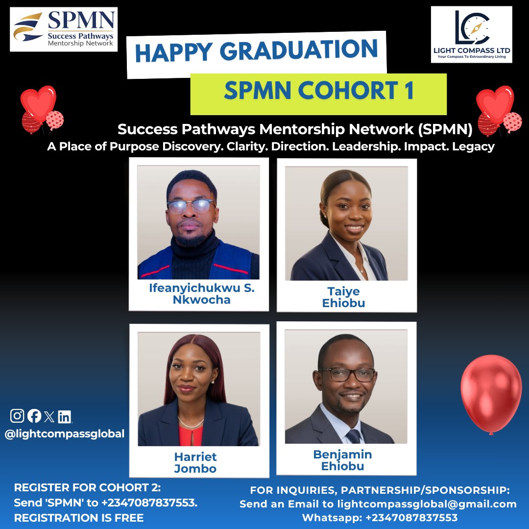 lightcompassltd's tweet photo. They came seeking clarity.
 They’re leaving with purpose.

SPMN Cohort 1 is proof that transformation is possible with the right guidance &amp; commitment.

This is what we do at Light Compass Ltd - We build people.

Cohort 2 is coming. Register. Send “SPMN” to +2347087837553
#SPMN https://t.co/0JTJ12axpo