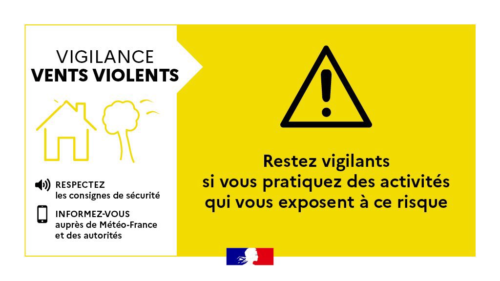 Image de Préfet de l'Eure - #AlerteMétéo | Météo-France place l'#Eure en #vigilance jaune 🟡 le 25/03

➡️ #Vent de 00h00 à 22h00