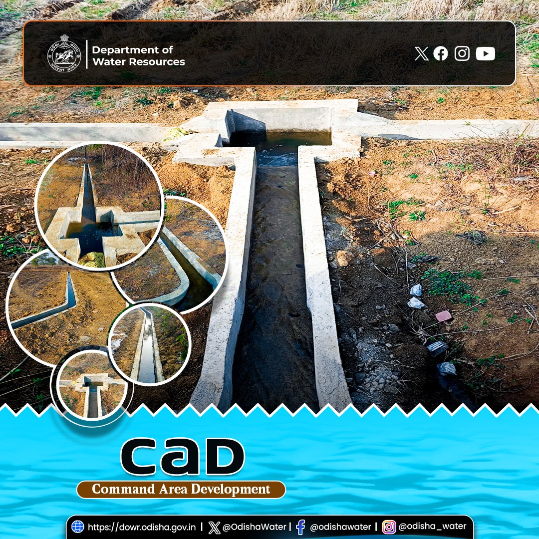 OdishaWater's tweet image. Construction of #FieldChannel in Dunguripali under Dunguripali MIP command, Belpada Block, #BolangirDistrict has been completed.
147.40 m of lined channel and 7 hydraulic structures have been developed, ensuring irrigation to 5.64 ha of agricultural land, benefiting farmers.
