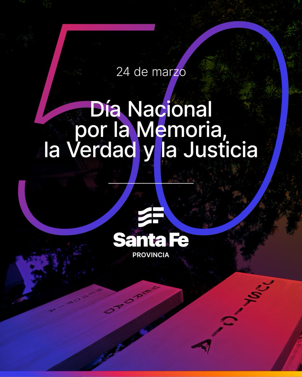 GobSantaFe's tweet photo. 24 de Marzo: Día Nacional de la Memoria, la Verdad y la Justicia. 

Conmemoramos esta fecha tan importante para la construcción de la historia colectiva y la identidad nacional. https://t.co/YUxQ85paLT