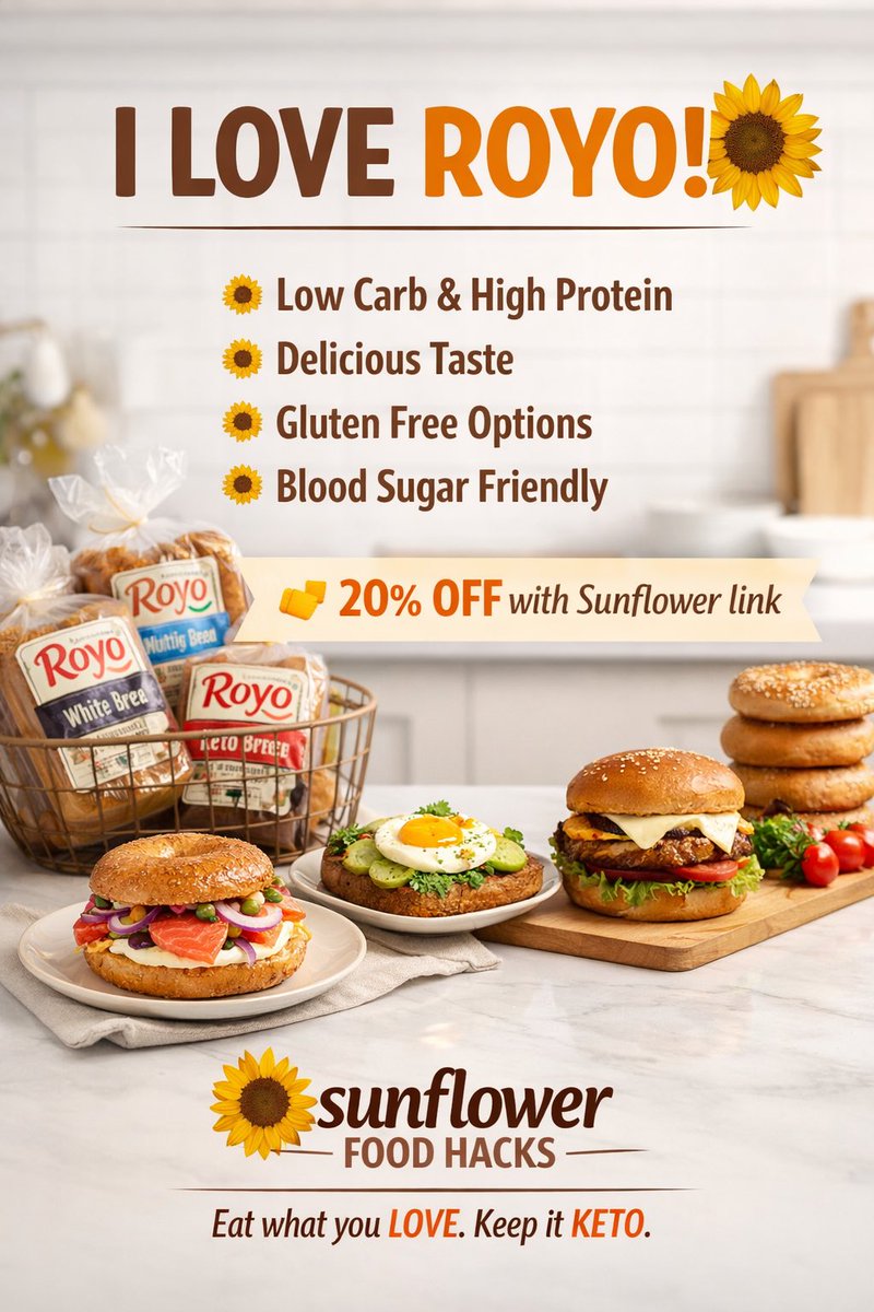 agiboomerbytes's tweet photo. Royo bread is only 30 calories a slice and 2 net carbs.
👉🏻 Get 20% OFF your first order https://t.co/6KjVl0v6rM? https://t.co/xwPAJGT4tM