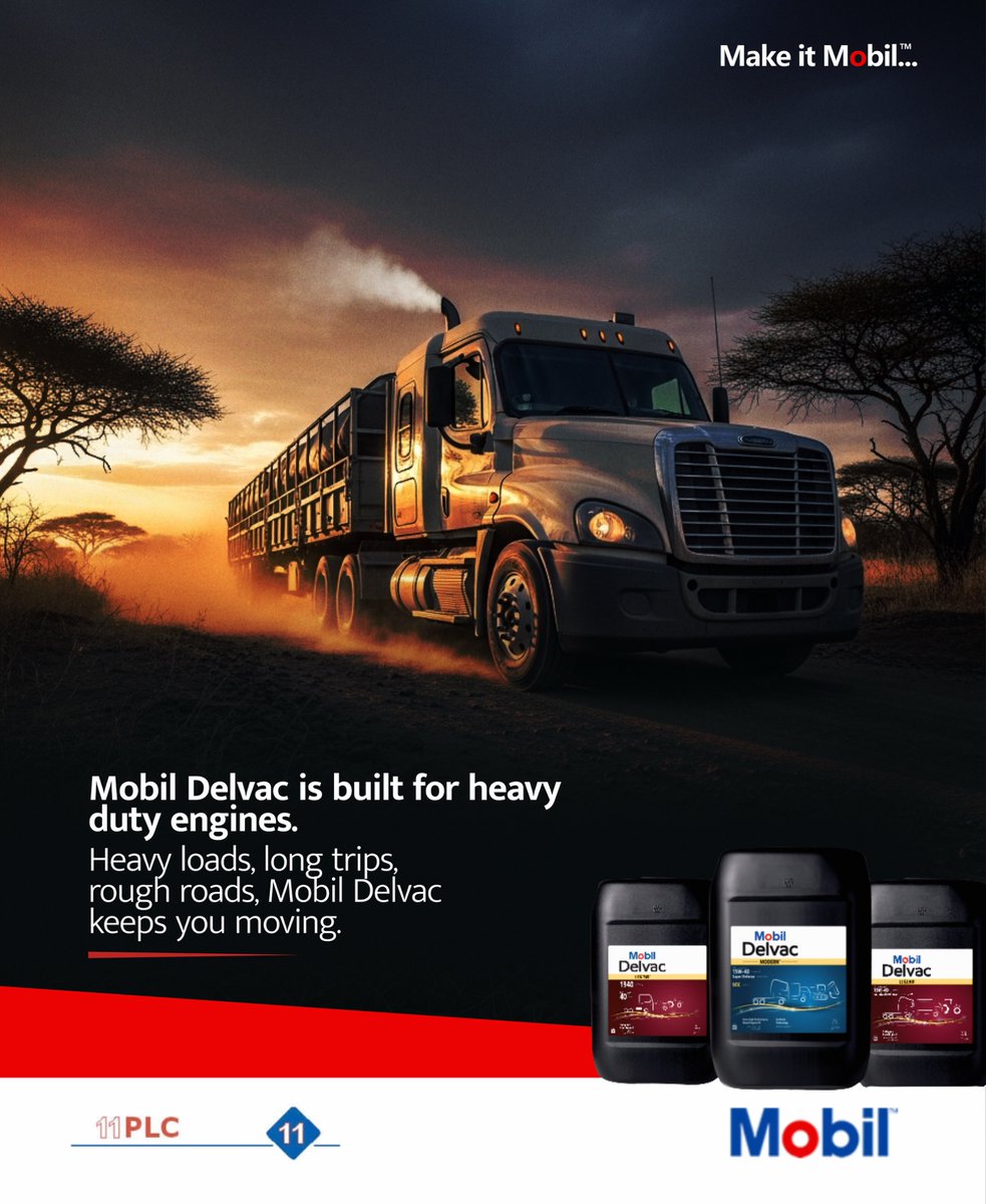 11PLC's tweet image. No matter how heavy the load or how rough the road, Mobil Delvac keeps your engine running strong and smooth. Peace of mind for every trip.

#MobilDelvac #EngineProtection #HeavyDuty #KeepMoving #TruckLife