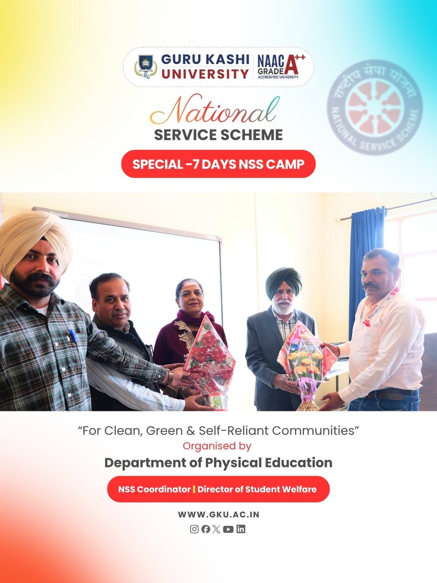 gurukashiuniv's tweet image. 7 Days NSS Camp at GKU Promoting clean, green &amp;amp; self-reliant communities. 
#NSSCamp #GKU