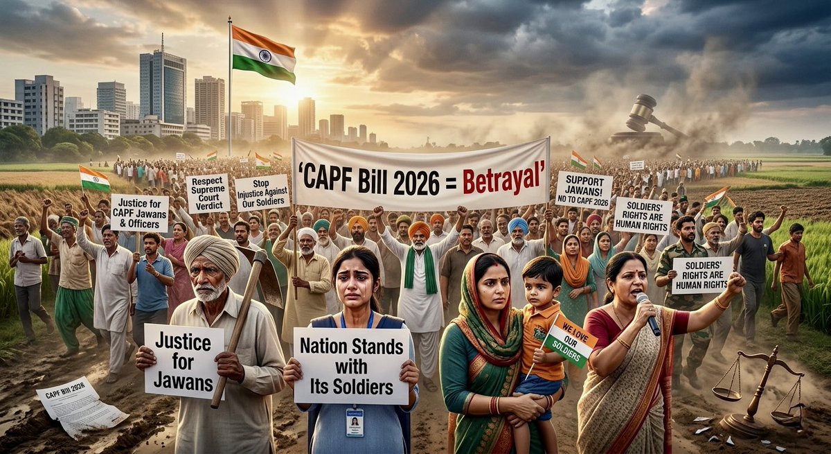 #IOpposeCAPFBill2026

•CAPF Bill 2026 = Betrayal
•Justice for CAPF Jawans &amp; Officers
•Respect Supreme Court Verdict
•Stop Injustice Against Our Soldiers
•Nation Stands with Its Soldiers