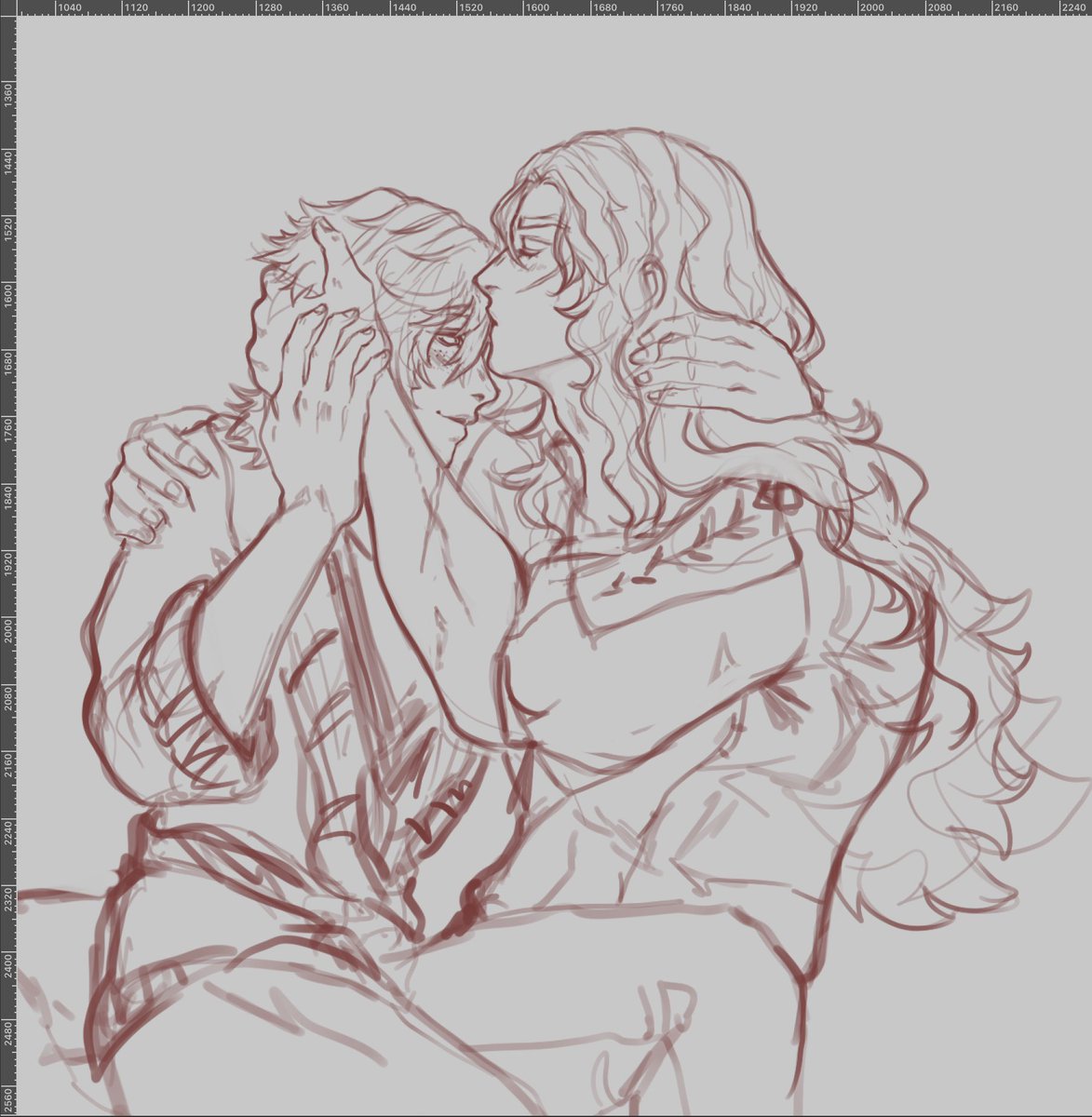 Mothboudoir's tweet photo. Also self indulgently smacking my hunter and Erik together like I'm playing with dolls https://t.co/XmepQfA97o