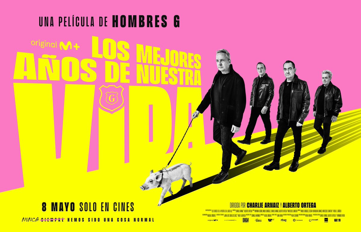 HombresG's tweet photo. Nunca hemos sido una cosa normal… 🐖🎤

Os presentamos el cartel oficial de “Los mejores años de nuestra vida”, nuestra película documental 🎬

La presentamos en el @BCNFilmFest 🎬

En cines el 8 de mayo 2026. Esto también es vuestra historia. 🤟

#LosMejoresAñosDeNuestraVida https://t.co/UZILYustgJ