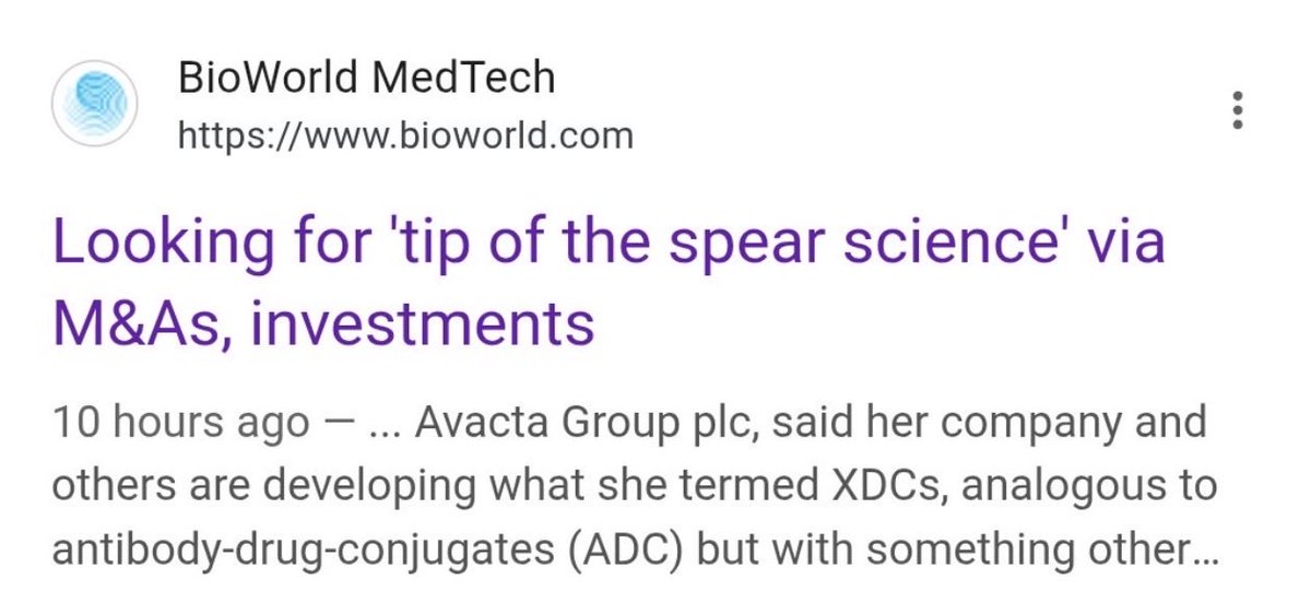 TVR5AVCT's tweet photo. Thank you for the link.

The terminology overlap between the #AVCT CEO’s xDC reference and Novartis’s xDC Team is not a coincidence.

https://t.co/82l4mm3Ll7

Re-posting both tweets in this thread instead for ease of reference. https://t.co/SPk8DfyqLu