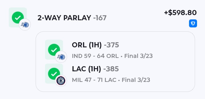 CASH MONEYY💰

CLIPPERS H1 ✅ MAGIC H1 ✅