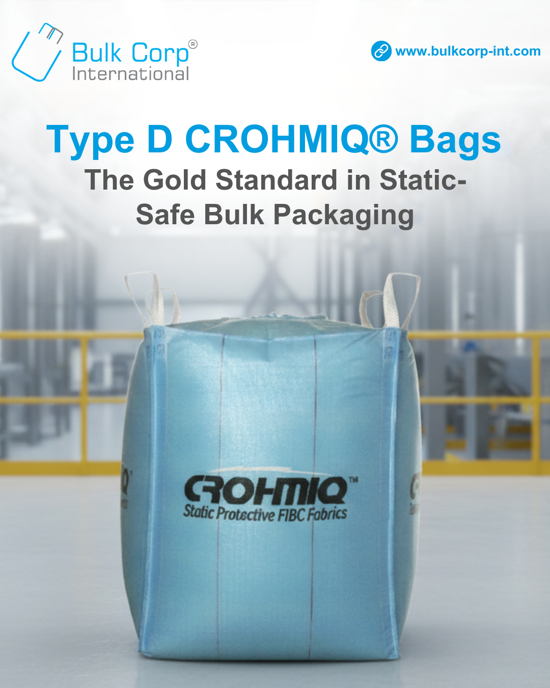 BulkCorp's tweet photo. CROHMIQ #TypeDFIBC bags use advanced static-dissipative fabric to help prevent sparks and brush discharges without grounding. Built for electrostatic safety in high-risk environments.
https://t.co/b3Fd8b7yjF
#typedfibcbags https://t.co/7HbmOf1goV