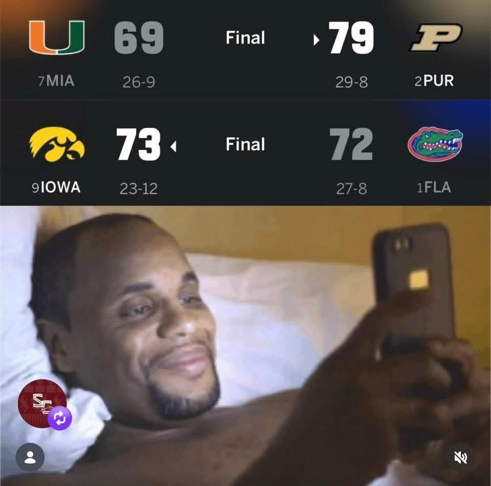 I don’t care about NCAA basketball, but when your rivals lose, it was a good night! Goodnight! Gators Suck! Canes Suck! Go Noles! #Goodnight #RivalsLose #NeverGraduate #Petty #FSU #Noles #GoNoles #FearTheSpear #FSUFootball