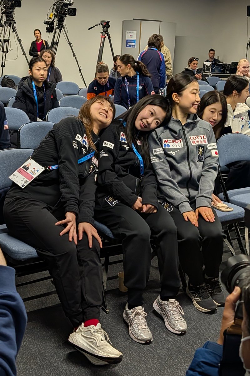 InTheLoPodcast's tweet photo. Team Japan at the #Prague2026 SP draw! 

#KaoriSakamoto #AmiNakai #MoneChiba https://t.co/9nfJkyycm3