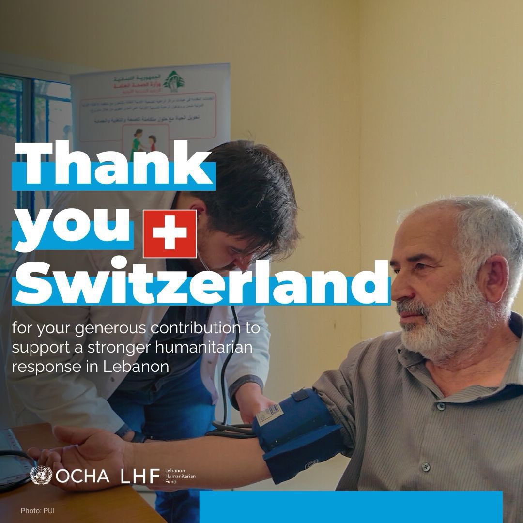 Imran_Riza's tweet photo. Thank you, #Switzerland 🇨🇭, for your generous contribution to the Lebanon Humanitarian Fund. Your support enables partners on the ground to deliver humanitarian, inclusive, and effective aid to those who need it most in Lebanon 🇱🇧. Together, we #InvestInHumanity. https://t.co/SywjeEPC0r