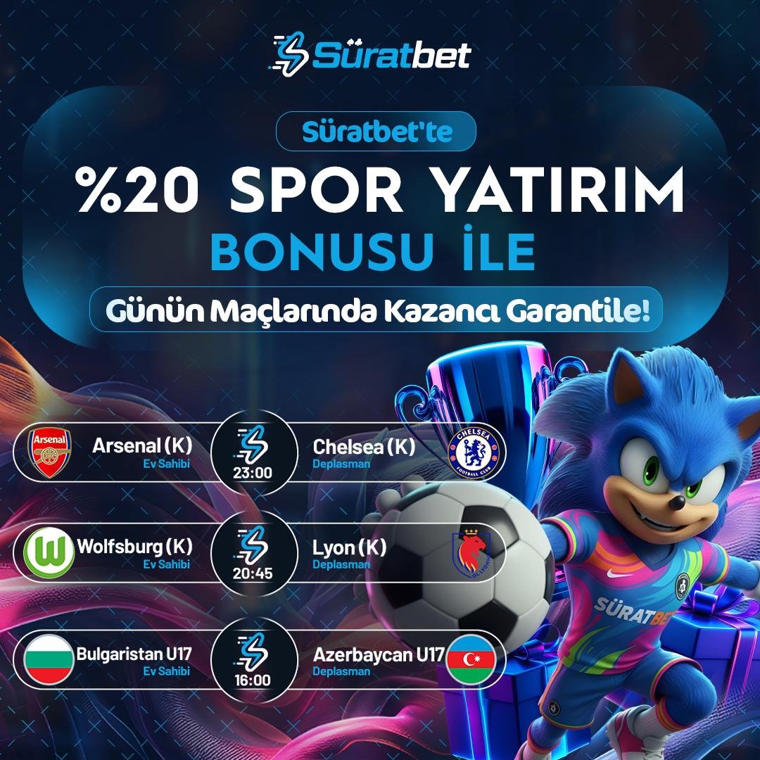 SuratBetTR's tweet photo. 🏟 GÜNÜN MAÇLARI #SÜRATBET'TE

💯 En Yüksek Oranlar Burada! 

⚽️ Arsenal (K) - Chelsea (K)
⚽️ Wolfsburg (K) - Lyon (K)
⚽️ Bulgaristan U17 - Azerbaycan U17

Süratbet ailesine katıl! https://t.co/jWi5XNgzS5 https://t.co/tVFe9tdQqr