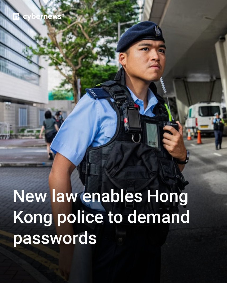 Cybernews's tweet image. Suspects who provide false information to police officers risk a fine of HK$500,000 (roughly $64,000).

More: cnews.link/law-enables-ho…

#password #police #HongKong