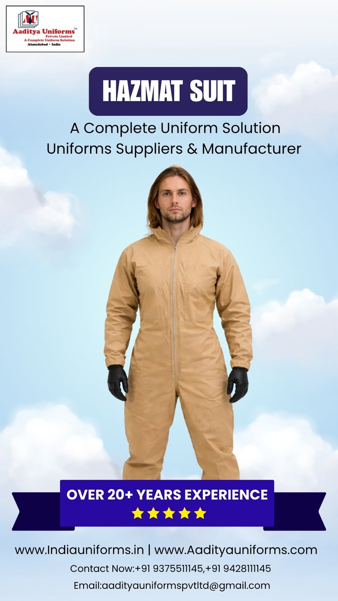 Aadityauniform's tweet image. Hazmat Suit – Available At Aaditya Uniforms

#HazmatSuit
#ProtectiveWear
#SafetyUniform
#IndustrialSafety
#HealthcareSafety
#EmergencyGear
#BulkUniforms
#AadityaUniforms
#ahemdabad