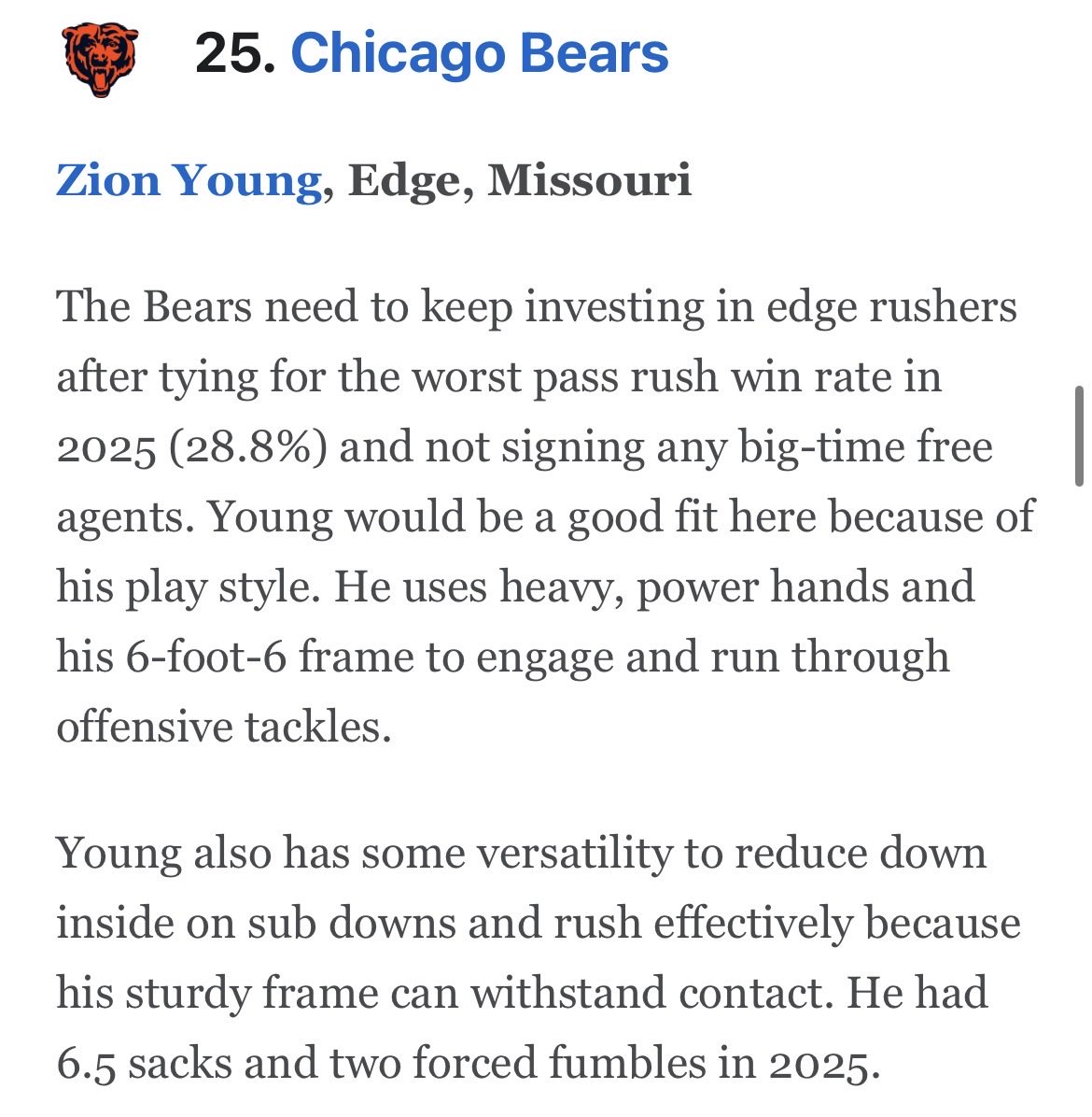 Chicago_NFL's tweet image. Field Yates gave these three players to the Bears in his mock draft today on ESPN. #DaBears #NFLDraft
