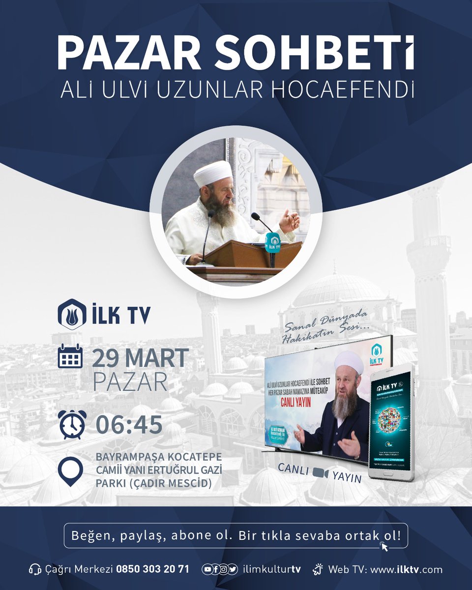 youtube.com/ilimkulturtv
facebook.com/ilimkulturtv/