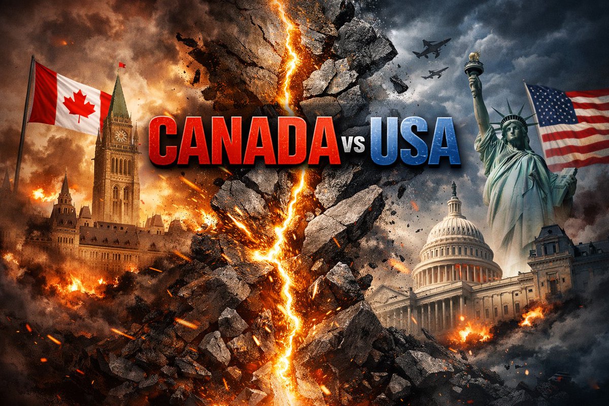AndromedaBrief's tweet photo. CANADA vs USA: Something is breaking.

For decades, they were inseparable.

Trade.  
Defense.  
Economy.

Now?

Tensions are rising… fast.

Reports suggest Canada is rethinking major long-term deals with the U.S.

At the same time:

Talks with Europe are intensifying.

Closer cooperation.  
Trade alignment.  
New strategic direction.

This is not random.

It’s geopolitical repositioning.

Because for the first time in years…

Canada is questioning its dependence on the U.S.

And the timing matters.

While the world is focused on Iran…

This shift is happening quietly.

In the background.

There were even past tensions:
Talks of pressure.  
Economic threats.  
Political friction.

And allies had to step in to cool things down.

But here’s the real story:

This isn’t about one deal.

This is about alignment.

If Canada moves closer to Europe…

The global trade map changes.

North America weakens.  
Transatlantic ties strengthen.

And the question becomes:

Is this just noise…

Or the beginning of a real split?

Because if it’s real—

This is bigger than it looks.

#canada
#ue
