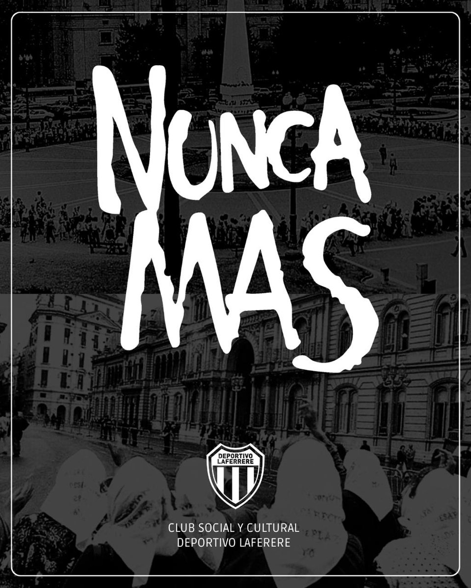 𝟮𝟰 𝗗𝗘 𝗠𝗔𝗥𝗭𝗢 - 𝗗𝗜𝗔 𝗡𝗔𝗖𝗜𝗢𝗡𝗔𝗟 𝗗𝗘 𝗟𝗔 𝗠𝗘𝗠𝗢𝗥𝗜𝗔 𝗣𝗢𝗥 𝗟𝗔 𝗩𝗘𝗥𝗗𝗔𝗗 𝗬 𝗟𝗔 𝗝𝗨𝗦𝗧𝗜𝗖𝗜𝗔
A 50 años del golpe militar más sangriento de nuestra historia decimos NUNCA MÁS.