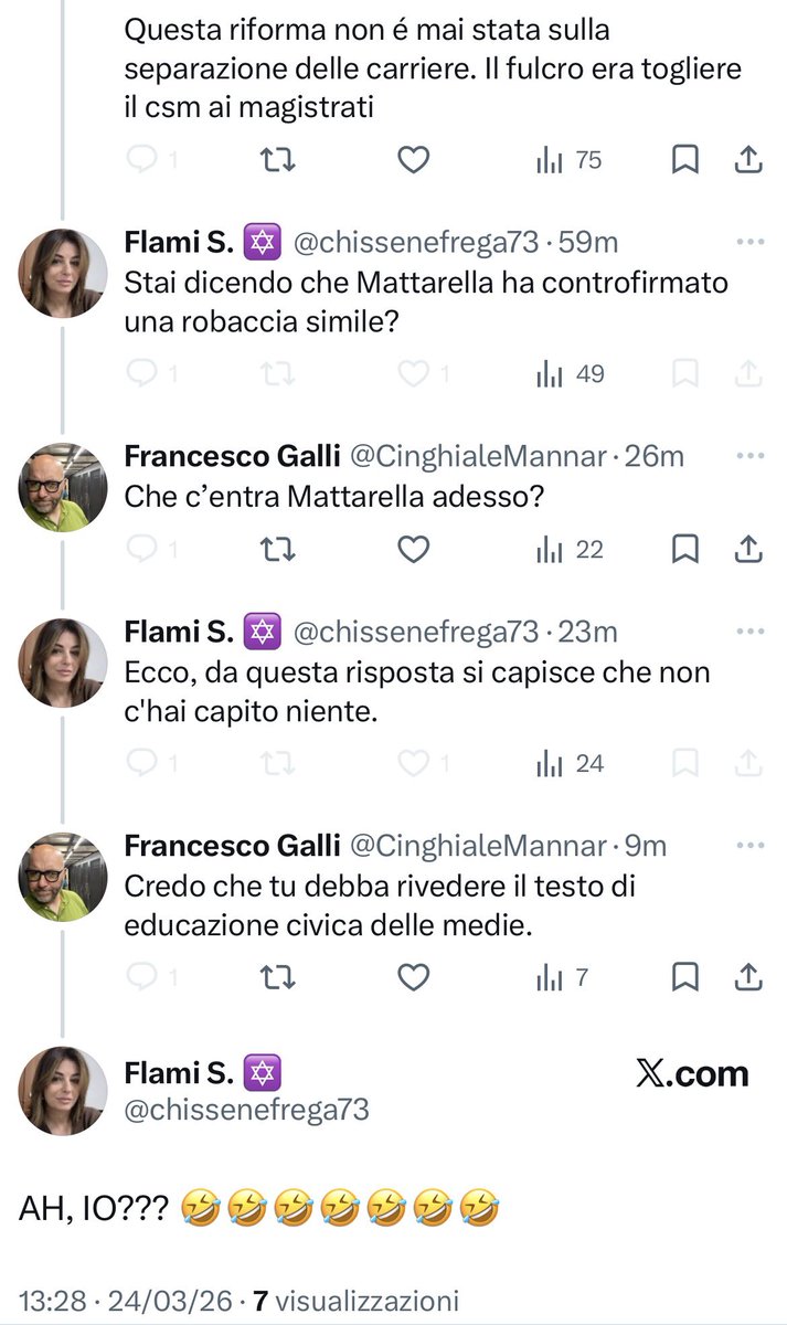 Casualmente mi ha bloccato, ma qualcuno può spiegare a <a href="/chissenefrega73/">Flami S. ✡️</a> quando il presidente della repubblica può fermare una legge e soprattutto quando no?