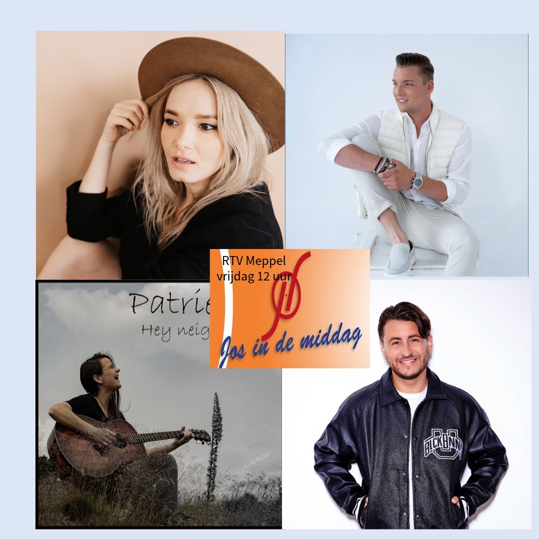 Karlie, Patriesss en Mike Rieva vrijdag te gast bij Jos op Radio Meppel

Karlie
Een zelfverzekerde popsong 

Patriesss
Haar nwste  over frustraties met vervelende buren. 

Mike Rieva
Met zijn nieuwe AI Valerie 

Danny Fröger
zijn nwste door onze lokale Jeffrey de Haas en Nathan