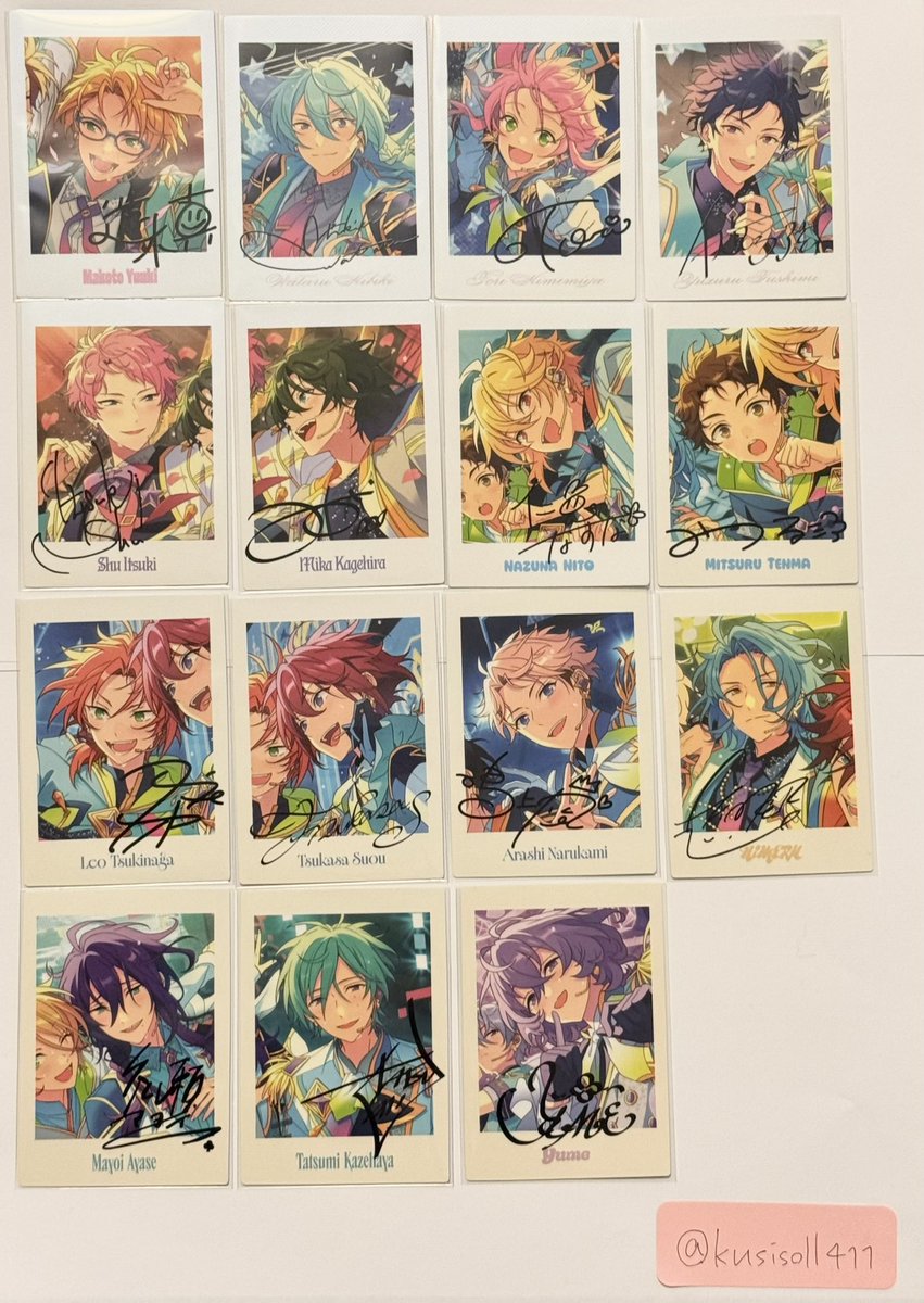 kusisoll411's tweet photo. 【交換】あんスタ 10周年 交換 ぱしゃっつ 特典 展示会

譲) 画像のもの

求) 10周年
零、奏汰、千秋2>日和、夏目、一彩2、北斗2、翠、創、敬人、ニキ

特典
千秋、薫、泉、凛月、日和

⚠︎優先度や条件によってはお断りする場合もございます

検索からでもお気軽にお声掛けください！ https://t.co/pZTkOs7amK