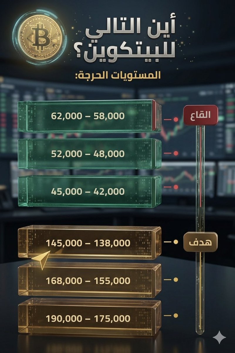 رؤية خاصة | جنون بفنون
24 مارس 2026

بعيدًا عن الضجيج، هذه هي المناطق التي أراقبها للبيتكوين.

البيتكوين ما زال يتحرك داخل نطاق دوري يسمح بقراءة القاع والقمة القادمة على شكل مناطق سعرية لا أرقام جامدة.

القاع الأقرب يبرز بين 58,000 – 62,000
وفي حال تعمّق التصحيح، تصبح المنطقة