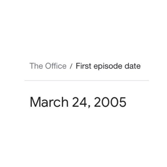 The Office (U.S.) aired for the first time 21 years ago today