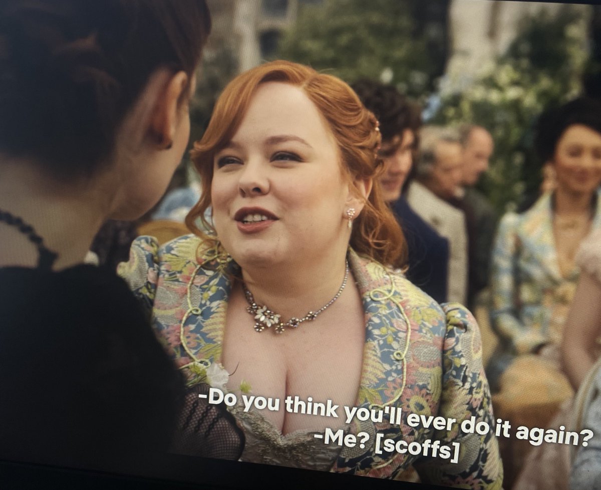 himejoshi penelope was shaded for predicting franchaela meanwhile she noticed the lesbian flag plastered on francesca’s forehead, lady whistledown never lies!