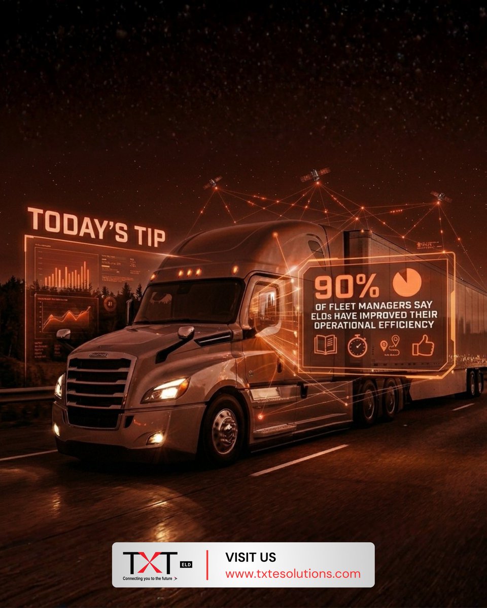 TXTELD's tweet photo. Smart fleet management begins with data. 📊 

At TXT ELD, we help you turn real-time data into actionable insights. Ready to boost your efficiency? Visit https://t.co/kOHYtjL3D4

#TuesdayTip #FleetData #TXTELD https://t.co/vpT1oEhf6B